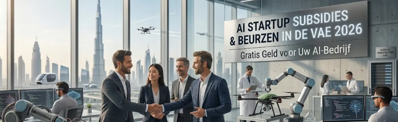 AI Startup Subsidies & Beurzen in de VAE 2026 Gratis Geld voor Uw AI-Bedrijf