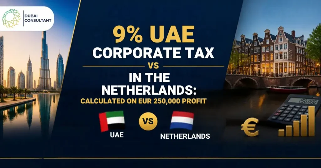 UAE Corporate Tax vs Netherlands on EUR 250,000 Profit